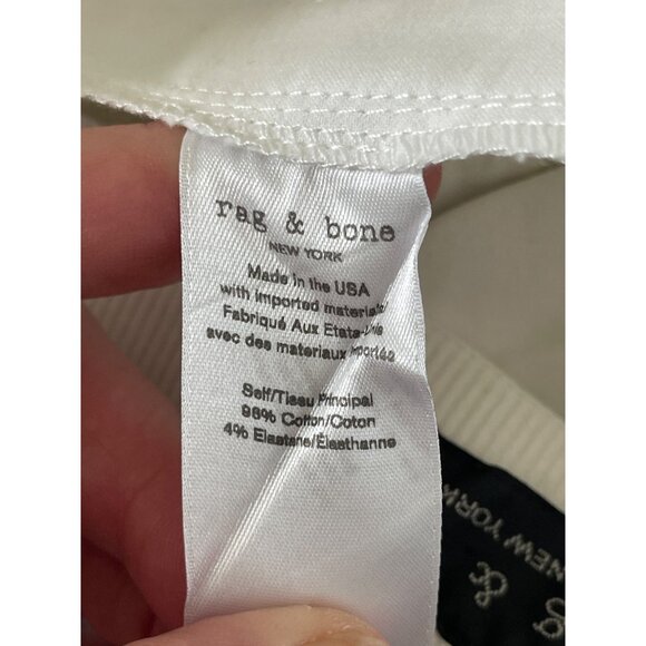 Rag & Bone The Classic Simone Pants White‎ Black Side Stripe Zip Pockets 6 $325 - Picture 12 of 14